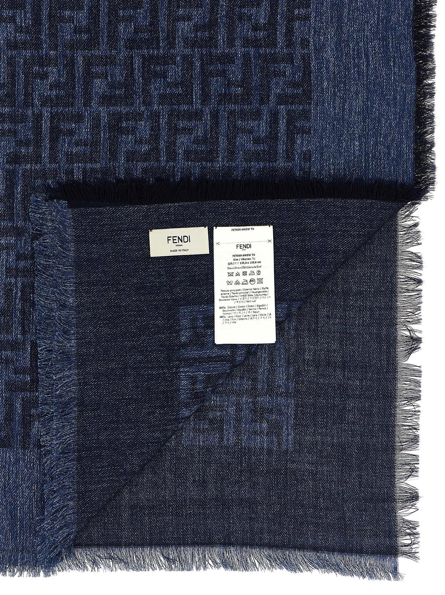 Fendi Blauer Baumwollschal