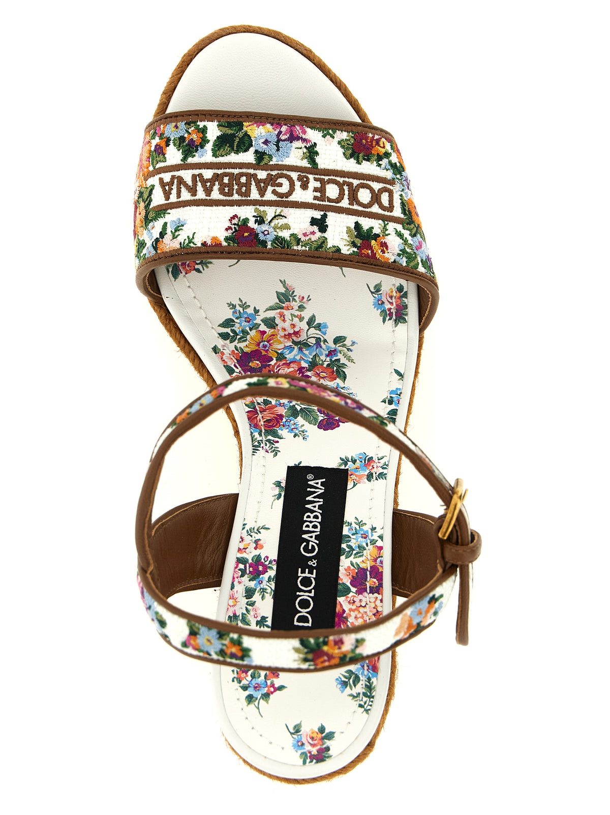 Dolce & Gabbana Sandali Multicolore con Zeppa in Poliammide