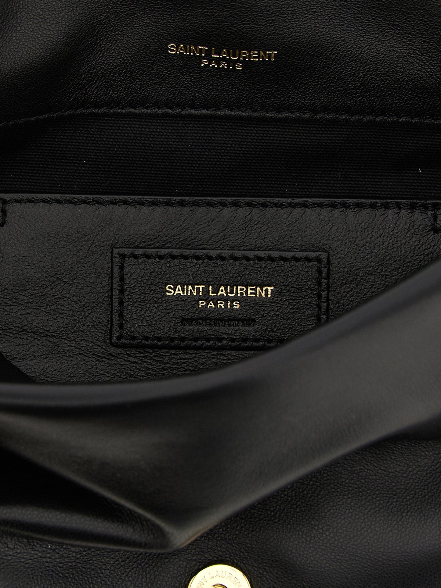 Saint Laurent Schwarze Lammleder-Schultertasche