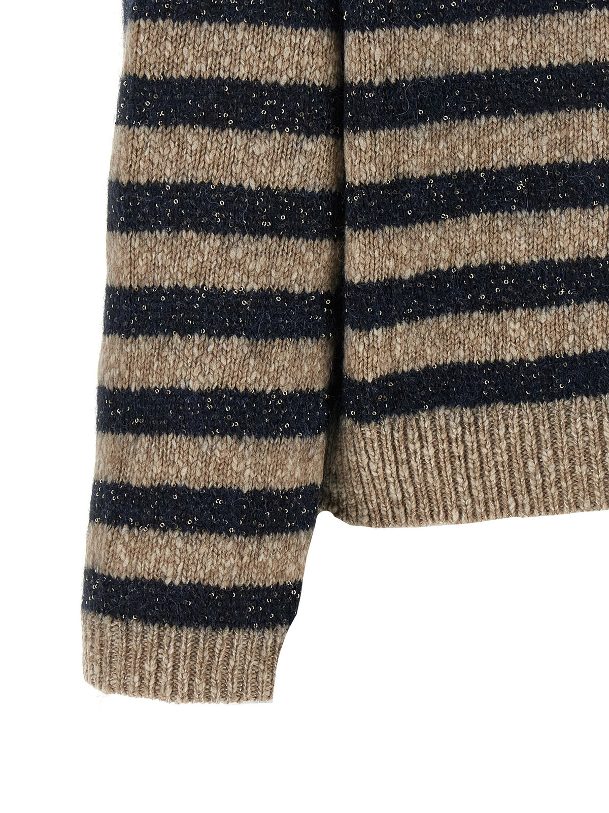 Brunello Cucinelli Gestreifter Woll-Kaschmir-Pullover