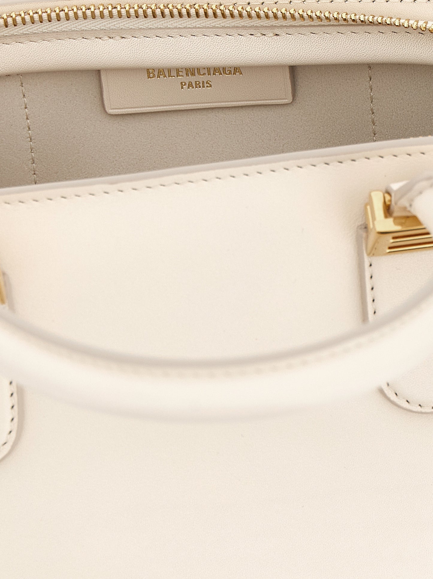 Balenciaga Weiße Mini-Kalbsleder-Handtasche