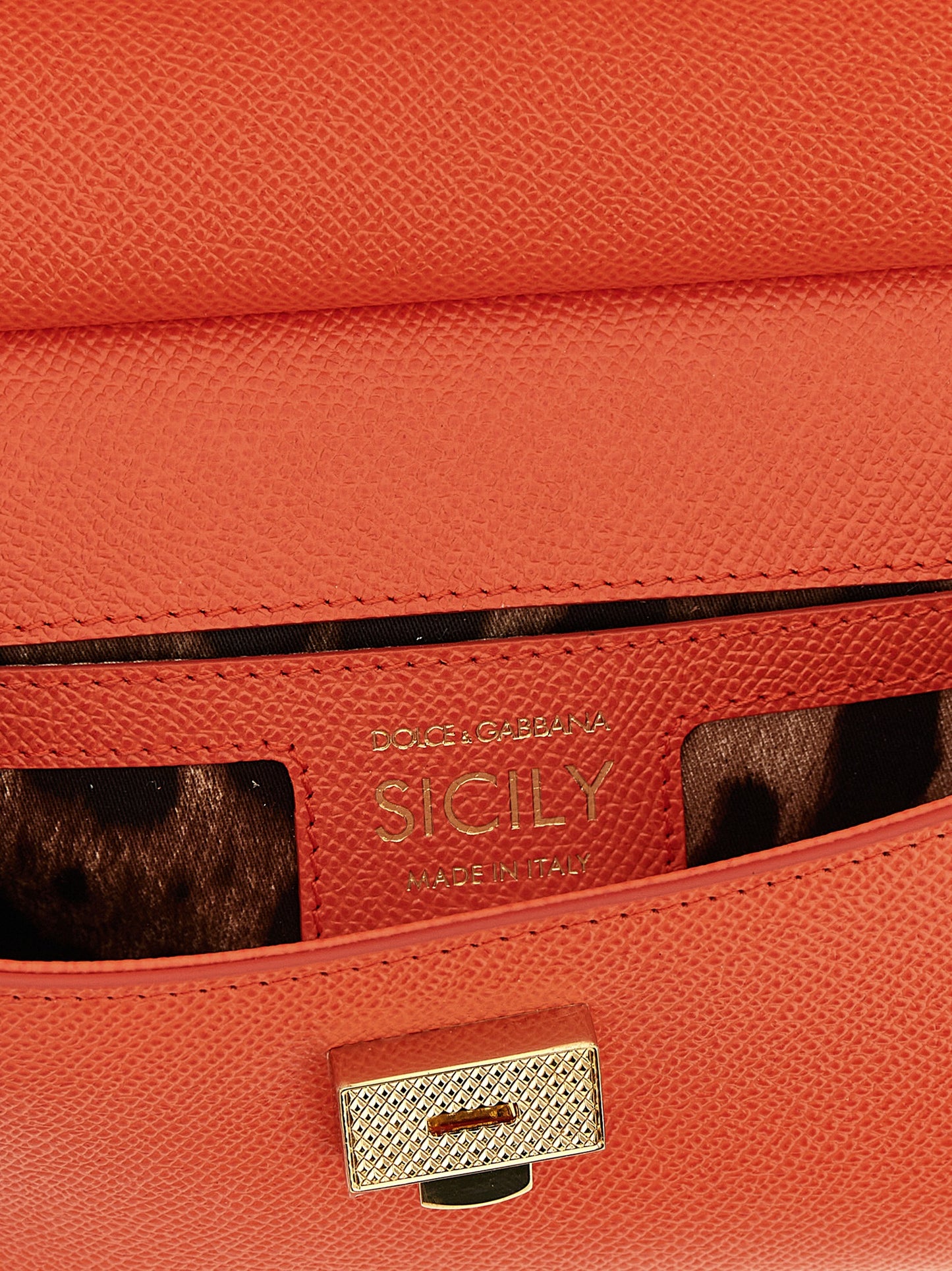 Dolce & Gabbana Orange Kalbsleder Damen Handtasche