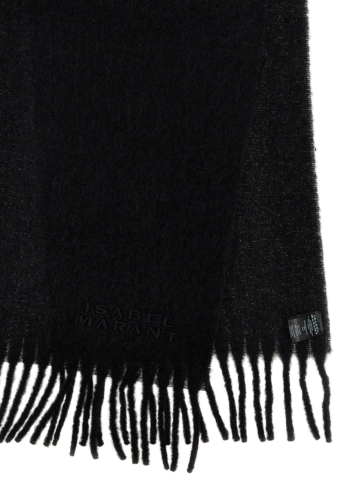 Isabel Marant Schwarzer Schal aus Alpaka und Leder