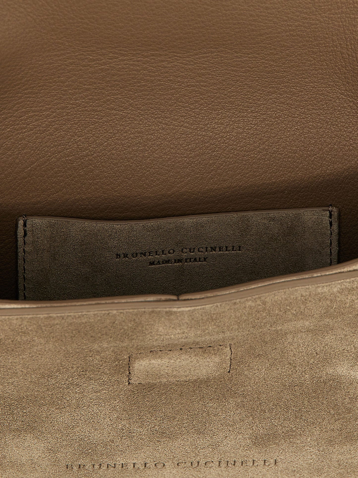 Brunello Cucinelli Graue Clutch aus Kalbsleder