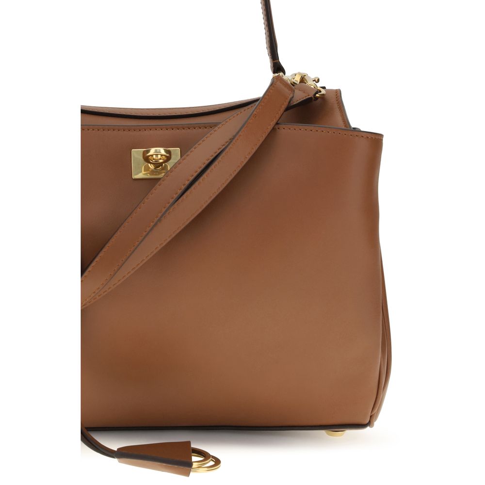 Balenciaga Braune Kalbsleder Bos Taurus Schultertasche