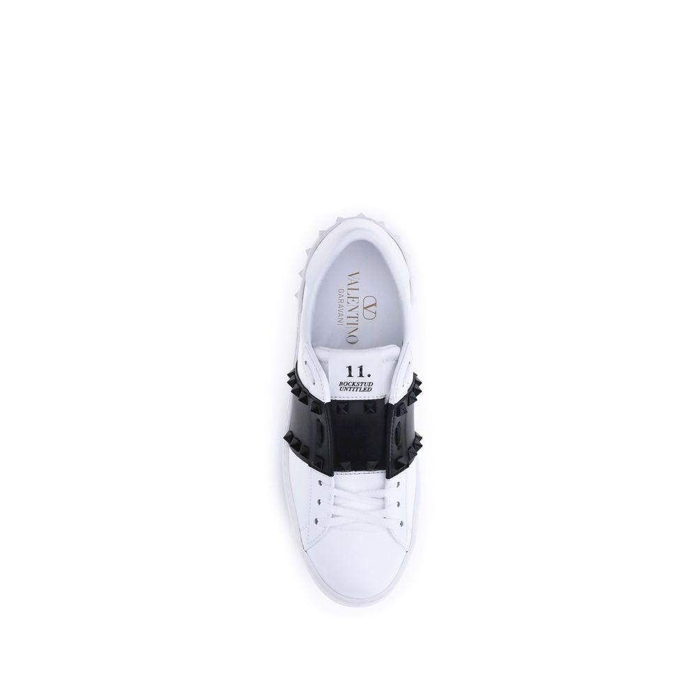 Valentino Garavani Open Rockstud Weiße Leder-Sneaker