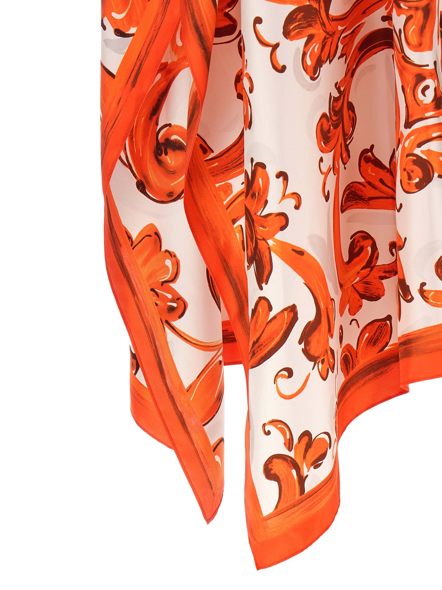 Dolce & Gabbana Orangefarbenes Seiden-Maxikleid