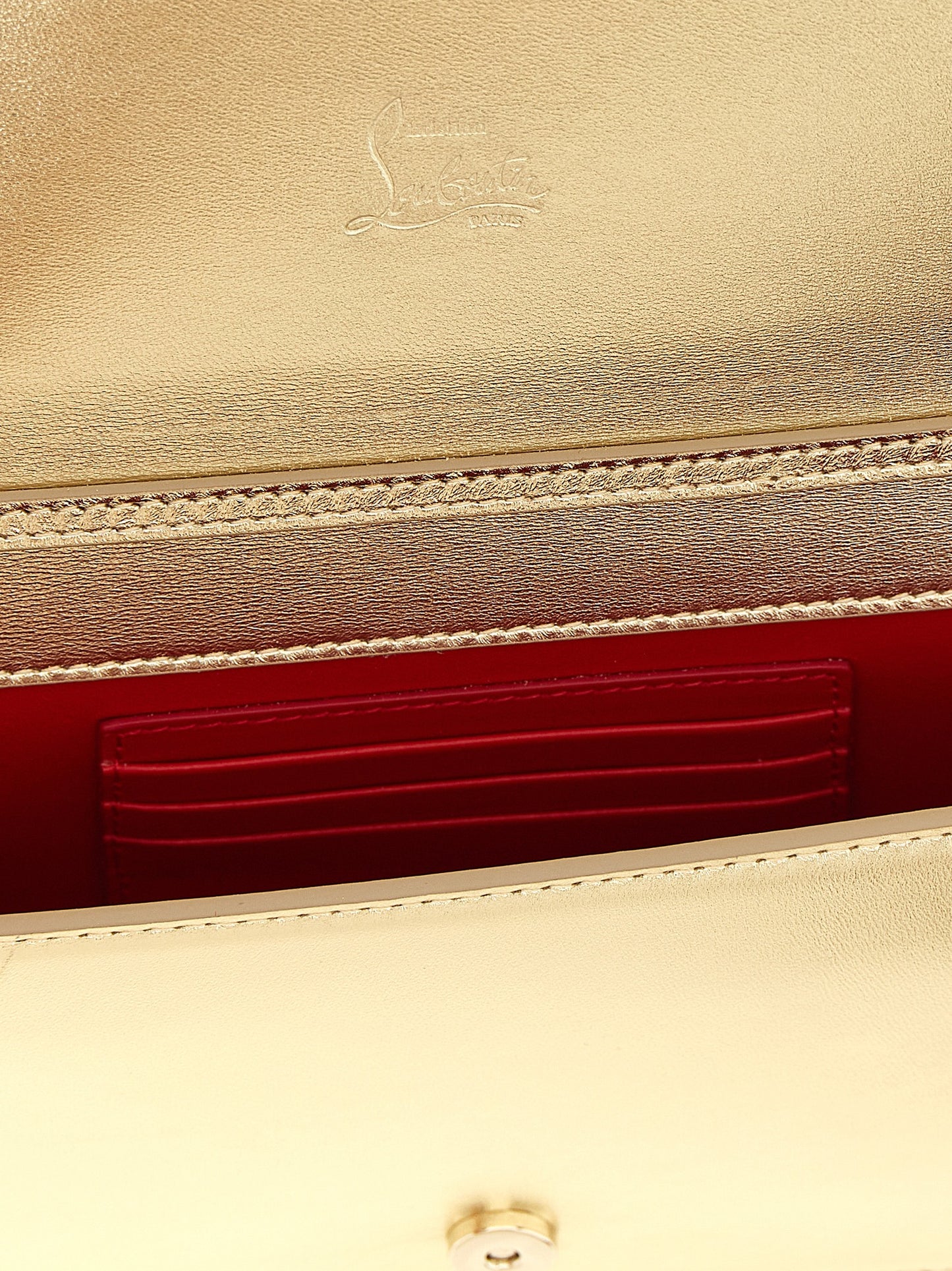 Christian Louboutin Clutch aus Lammleder in Gold