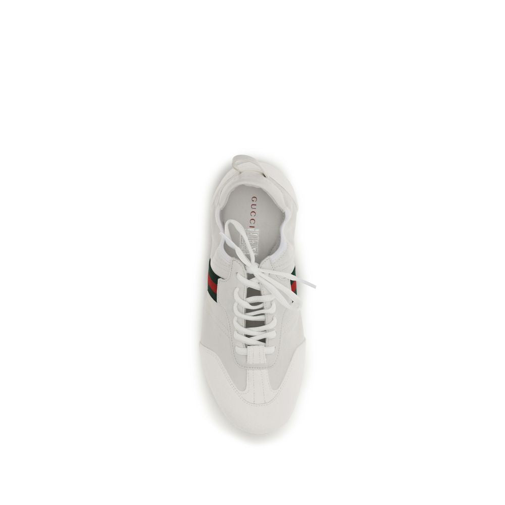 Gucci Weiße Low-Top-Sneaker aus Kalbsleder Bos Taurus