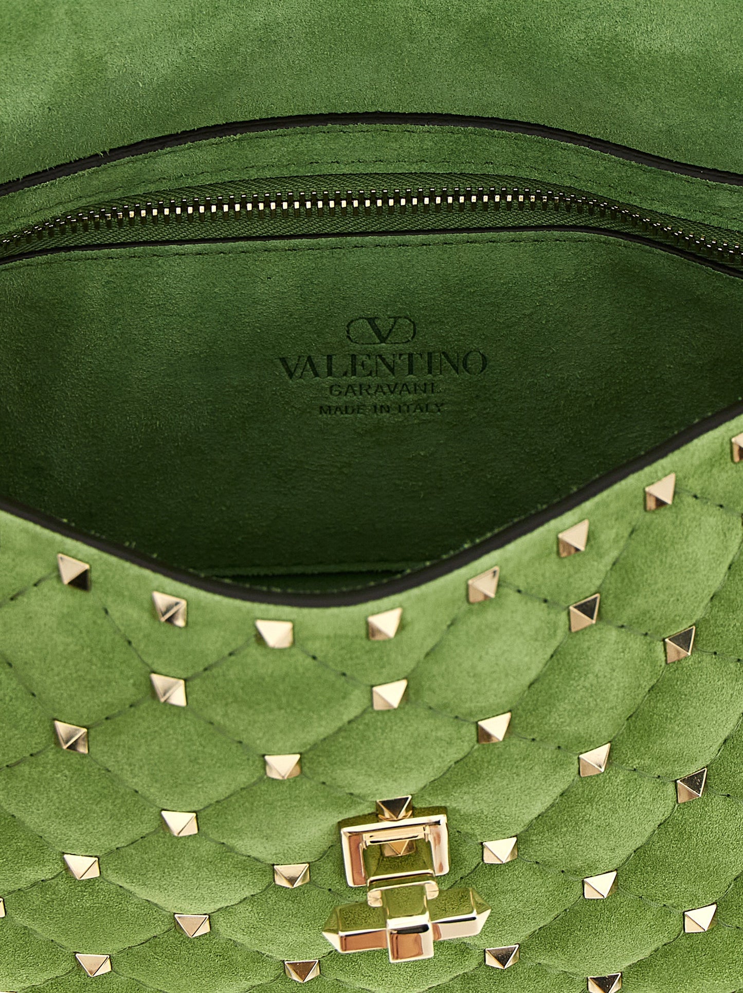 Valentino Garavani Borsa a Spalla Rockstud Spike Verde