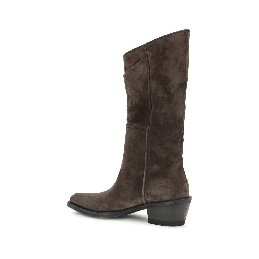 Khaite Braune Lederstiefeletten