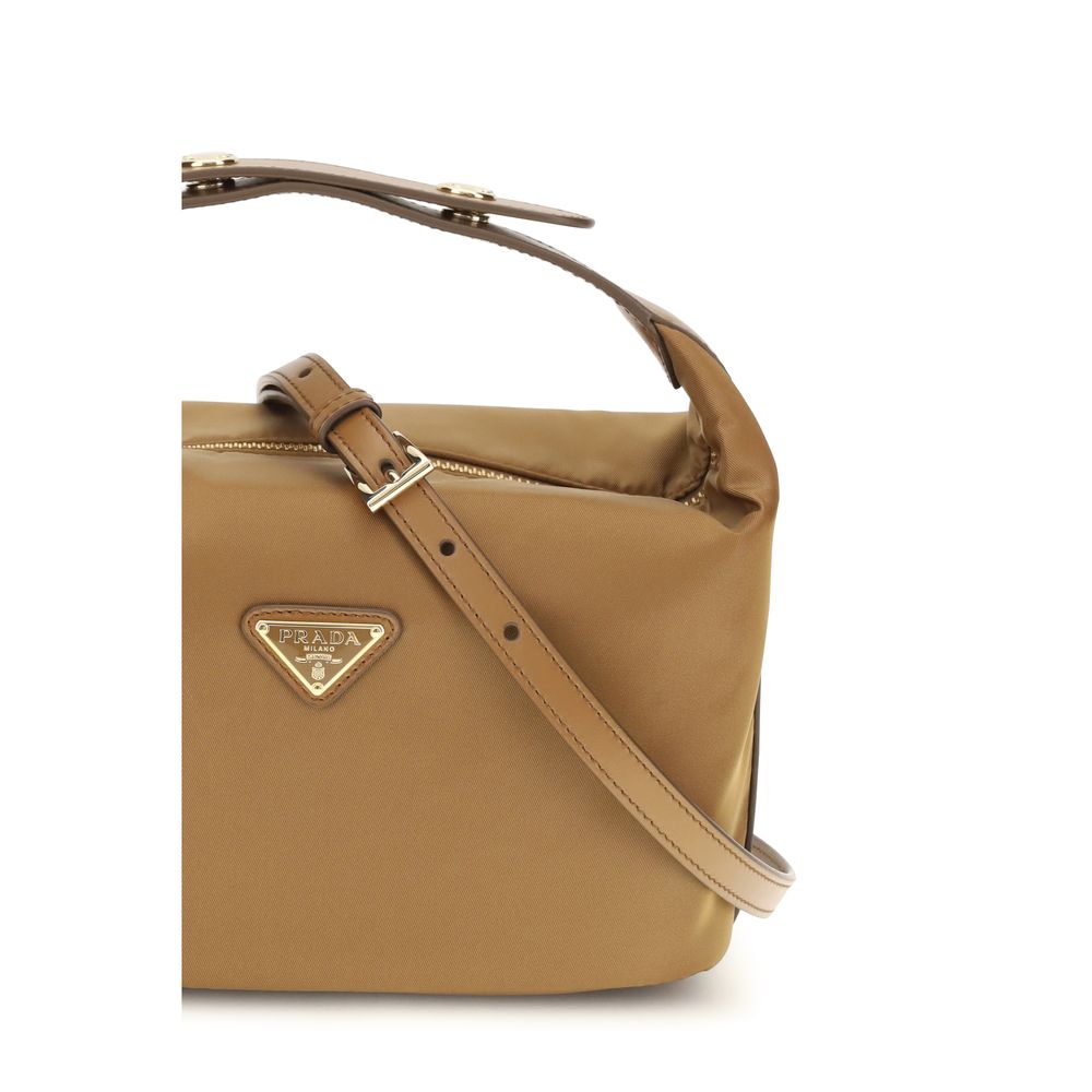 Prada Beige Schultertasche aus recyceltem Polyamid