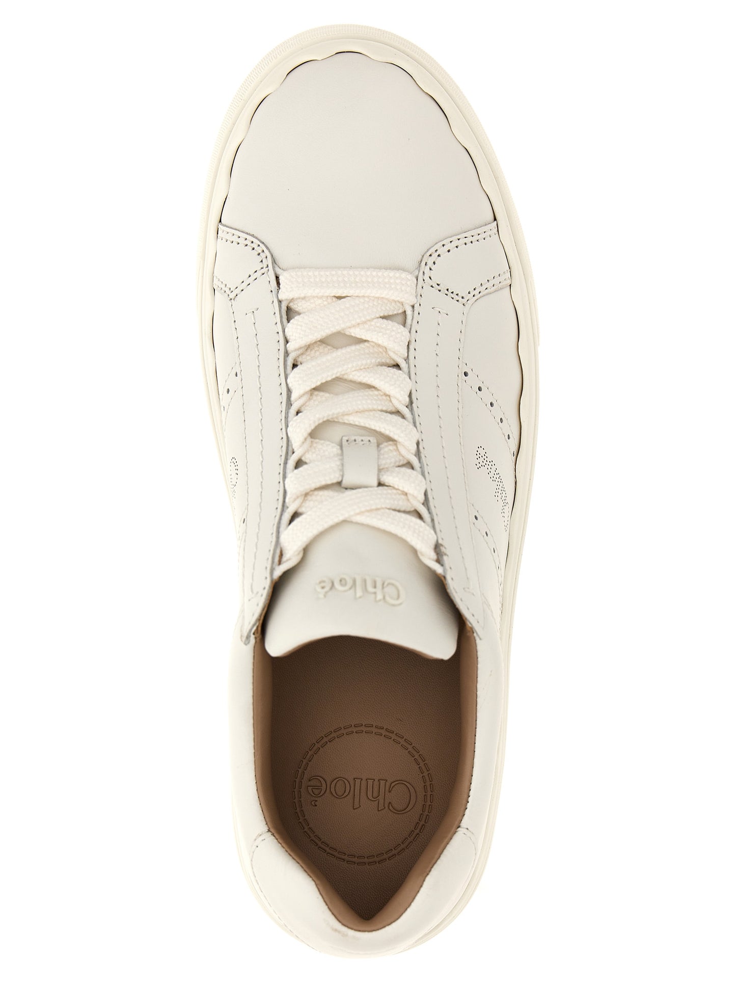 Chloé Weiße Low-Top-Sneaker aus Leder