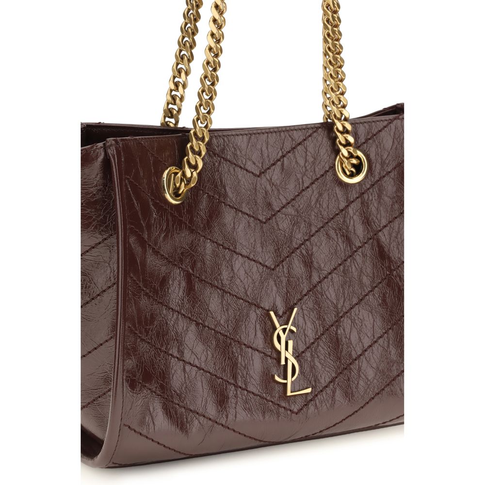 Saint Laurent Schultertasche aus Leder in Braun