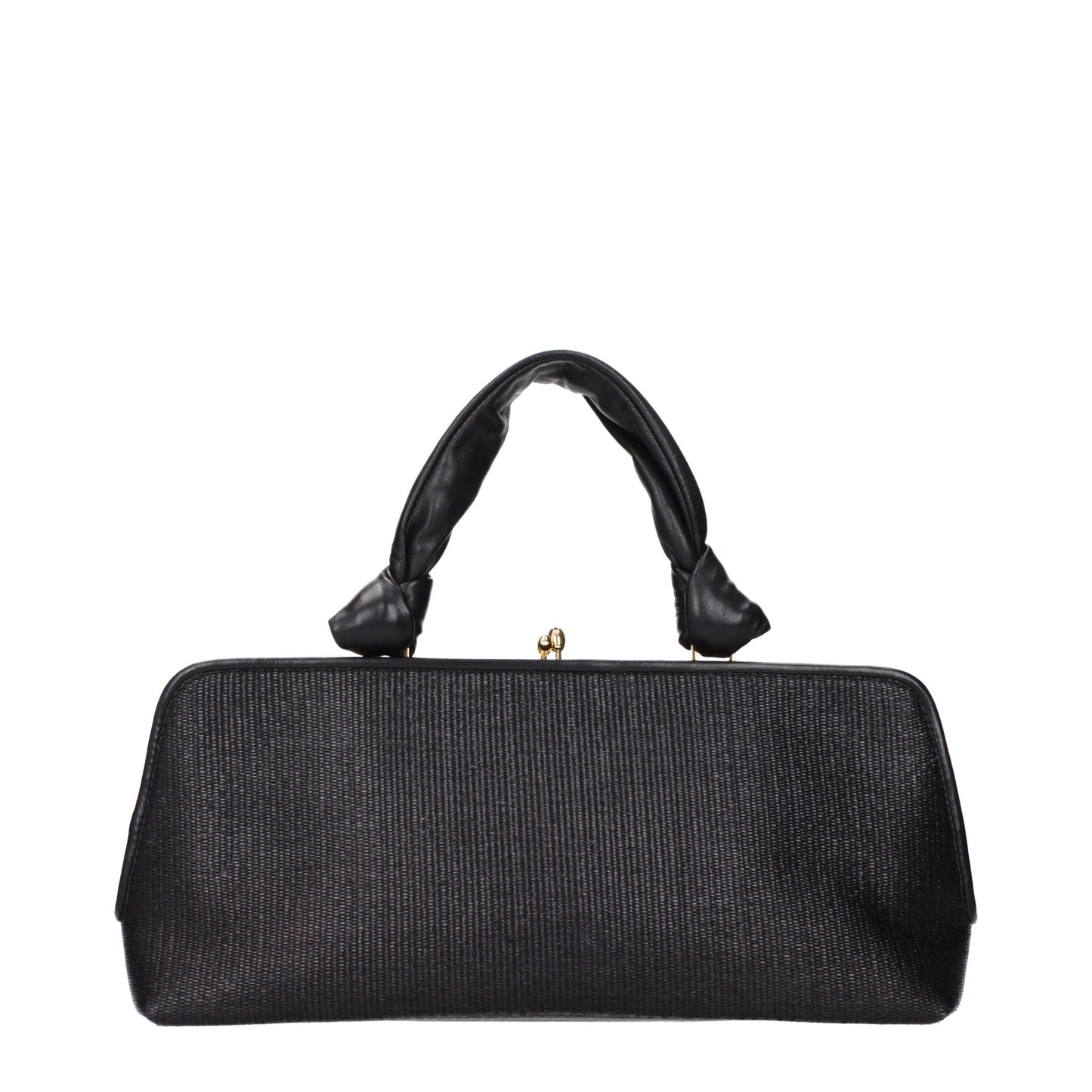 Jil Sander Schwarze Raffia-Handtasche