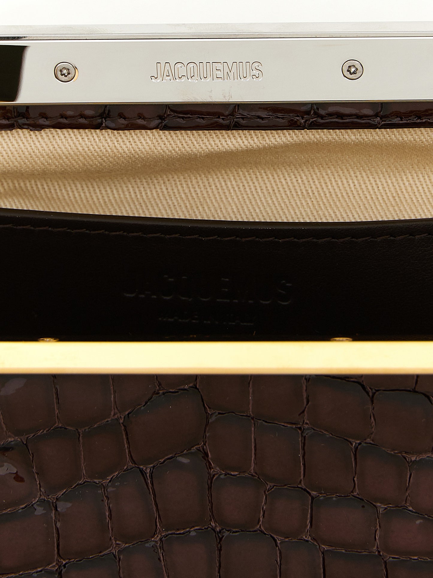 Jacquemus Braune Ziegenleder-Clutch