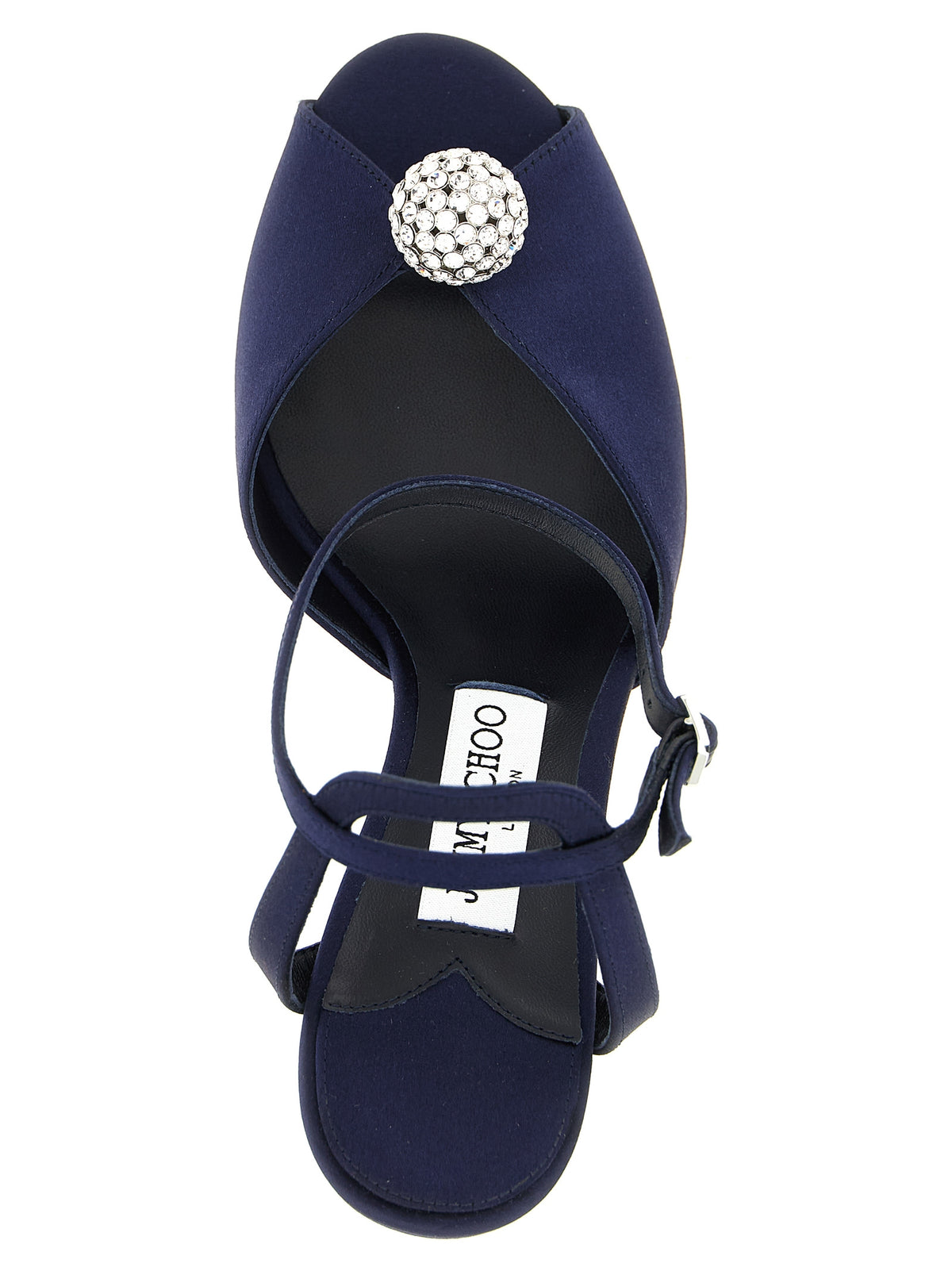Jimmy Choo Sacora Blaue Satin-Sandalen – Ansicht 4 | Arca Lucia