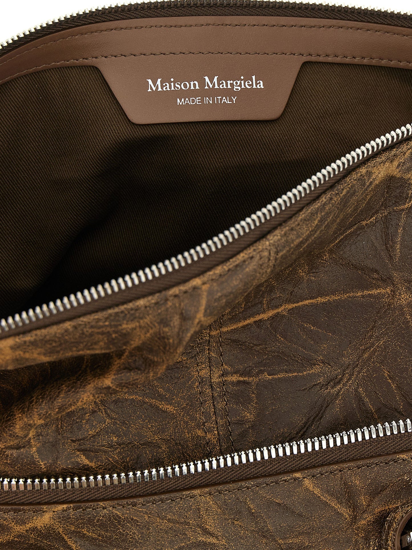 Maison Margiela marrone pelle di capra-borsa a spalla