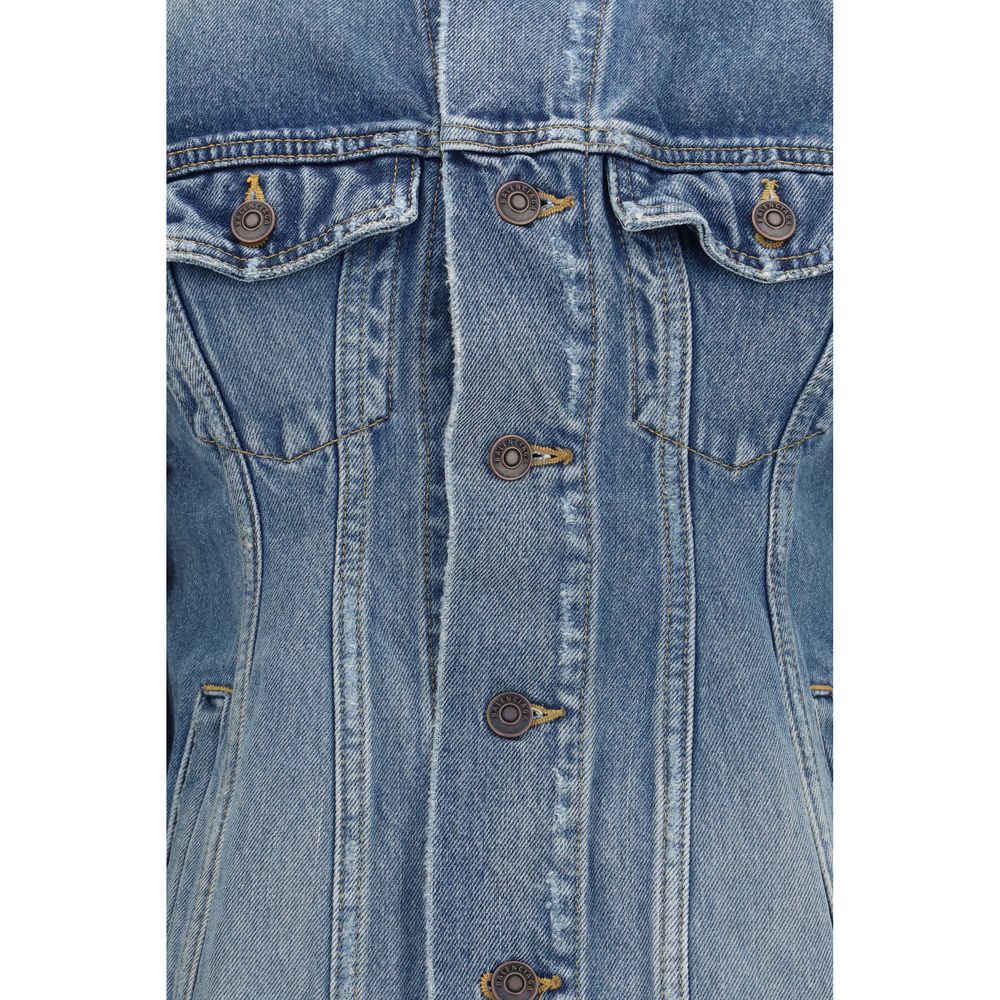 Balenciaga Jacke aus Leder in Blau