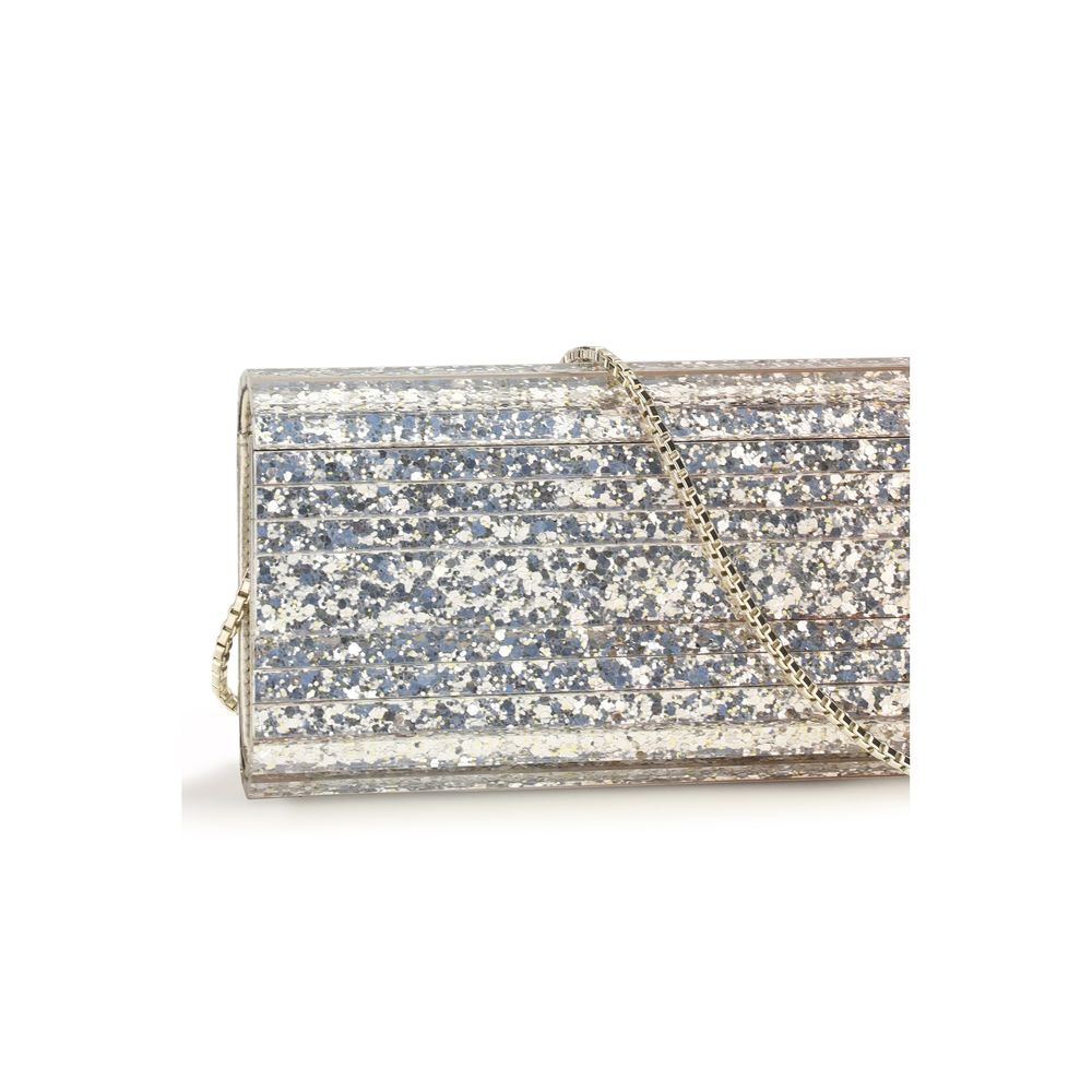 Jimmy Choo Goldfarbene Plexiglas-Clutch