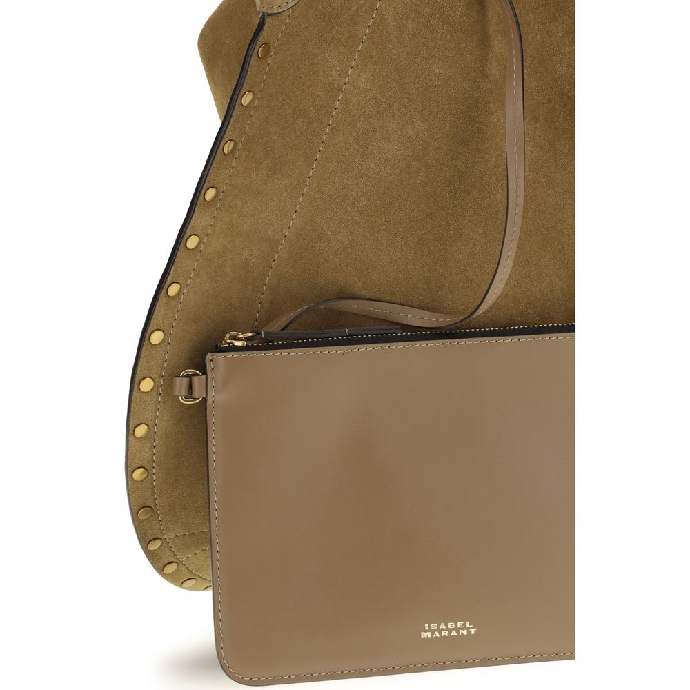 Borsa a tracolla Isabel Marant in pelle di vitello marrone