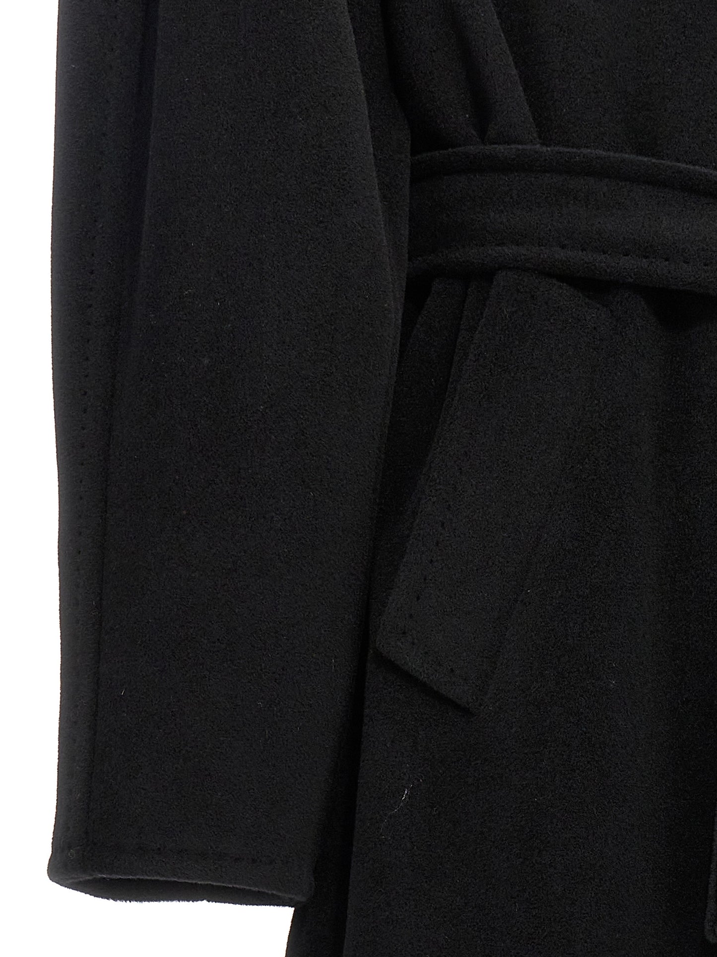 Max Mara Schwarzer Wollmantel aus reiner Schurwolle