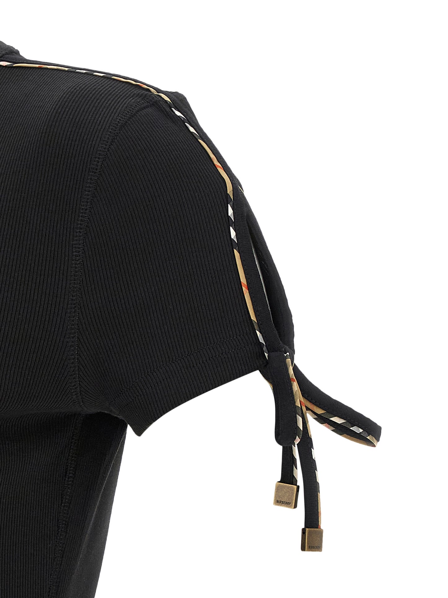 Burberry Schwarzes kurzes Baumwollkleid