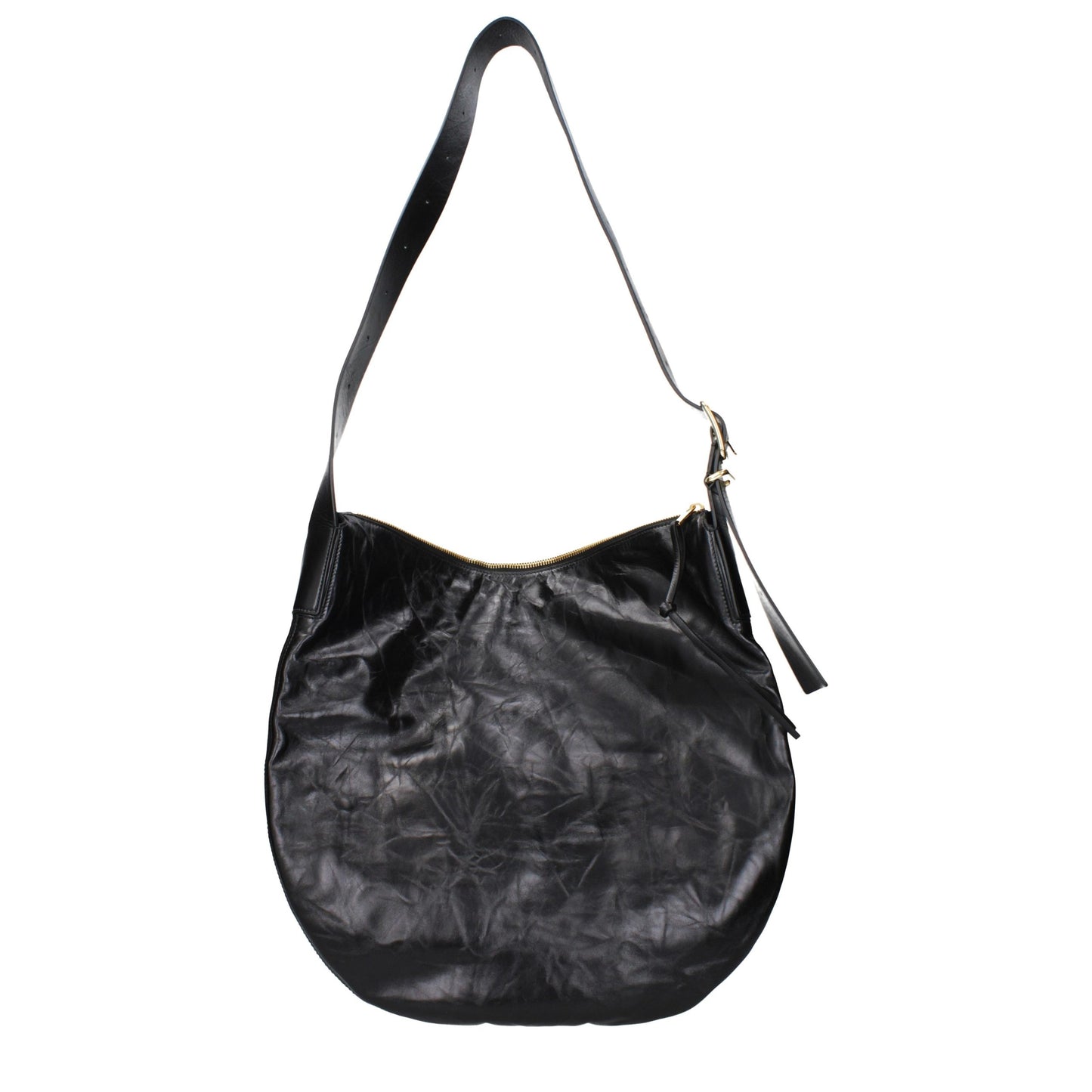 Jil Sander Schwarze Leder Umhängetasche