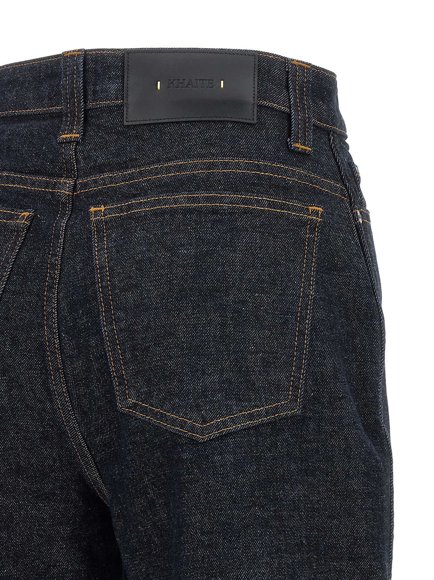 Khaite Blaue Baumwoll-Jeans mit ausgestelltem Bein