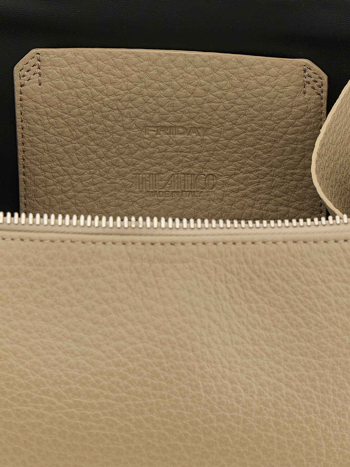 Borsa a mano Attico in pelle di vitello beige