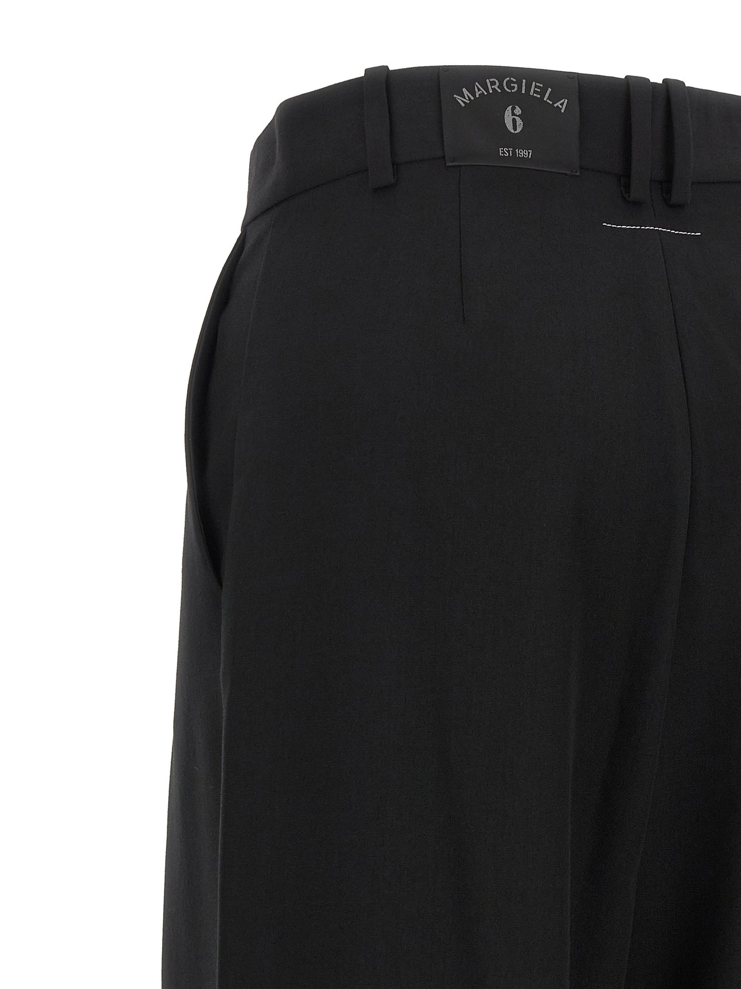 MM6 Maison Margiela Schwarze Freizeithose aus Polyester