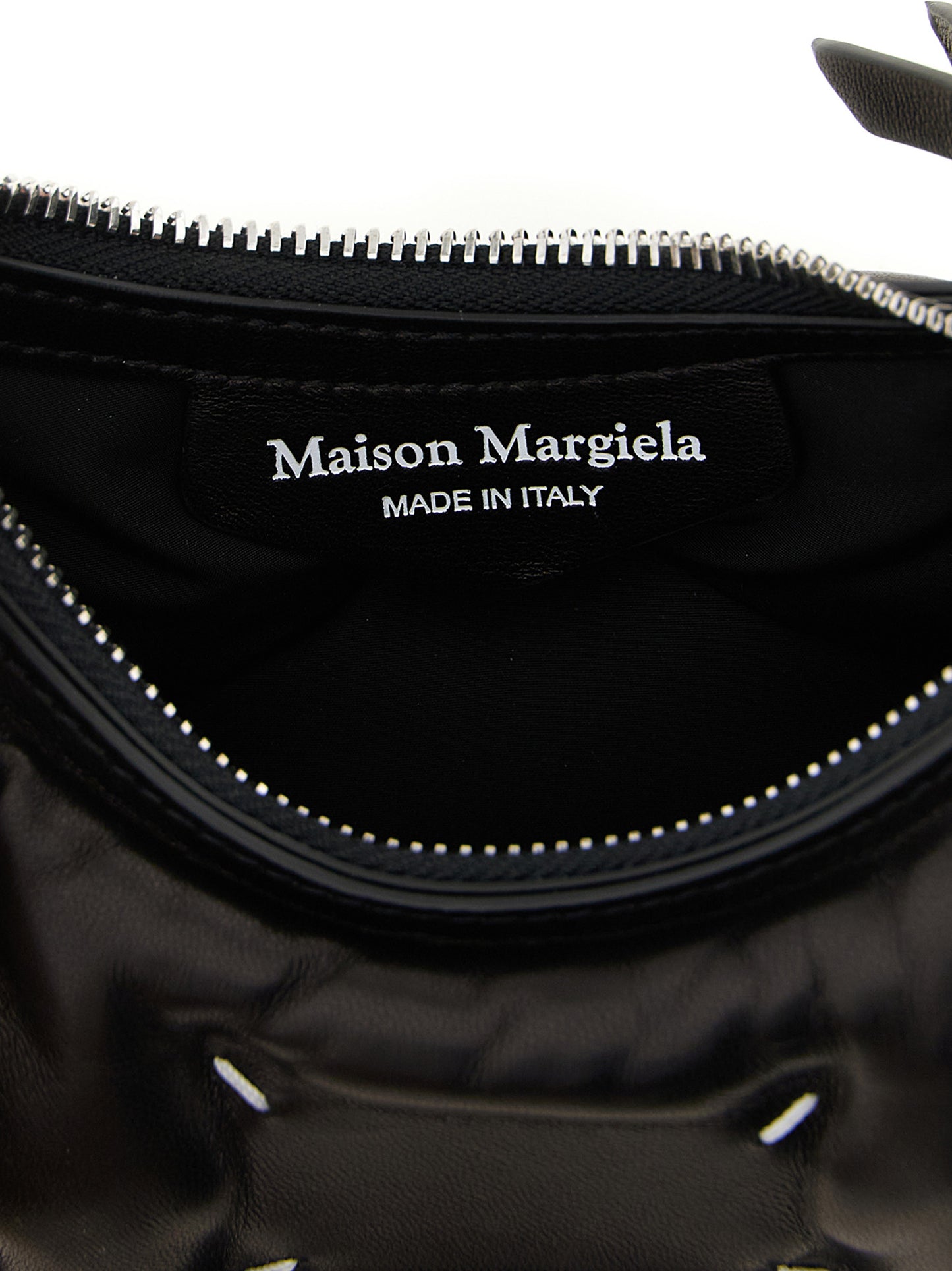 Maison Margiela Schwarze Umhängetasche aus Lammleder