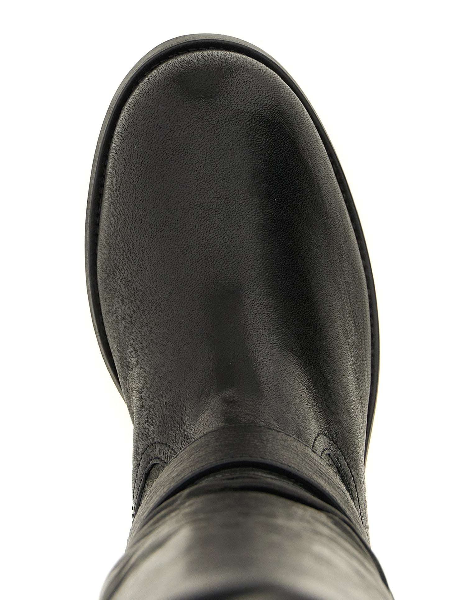 Jimmy Choo Schwarze Leder Overknee-Stiefel