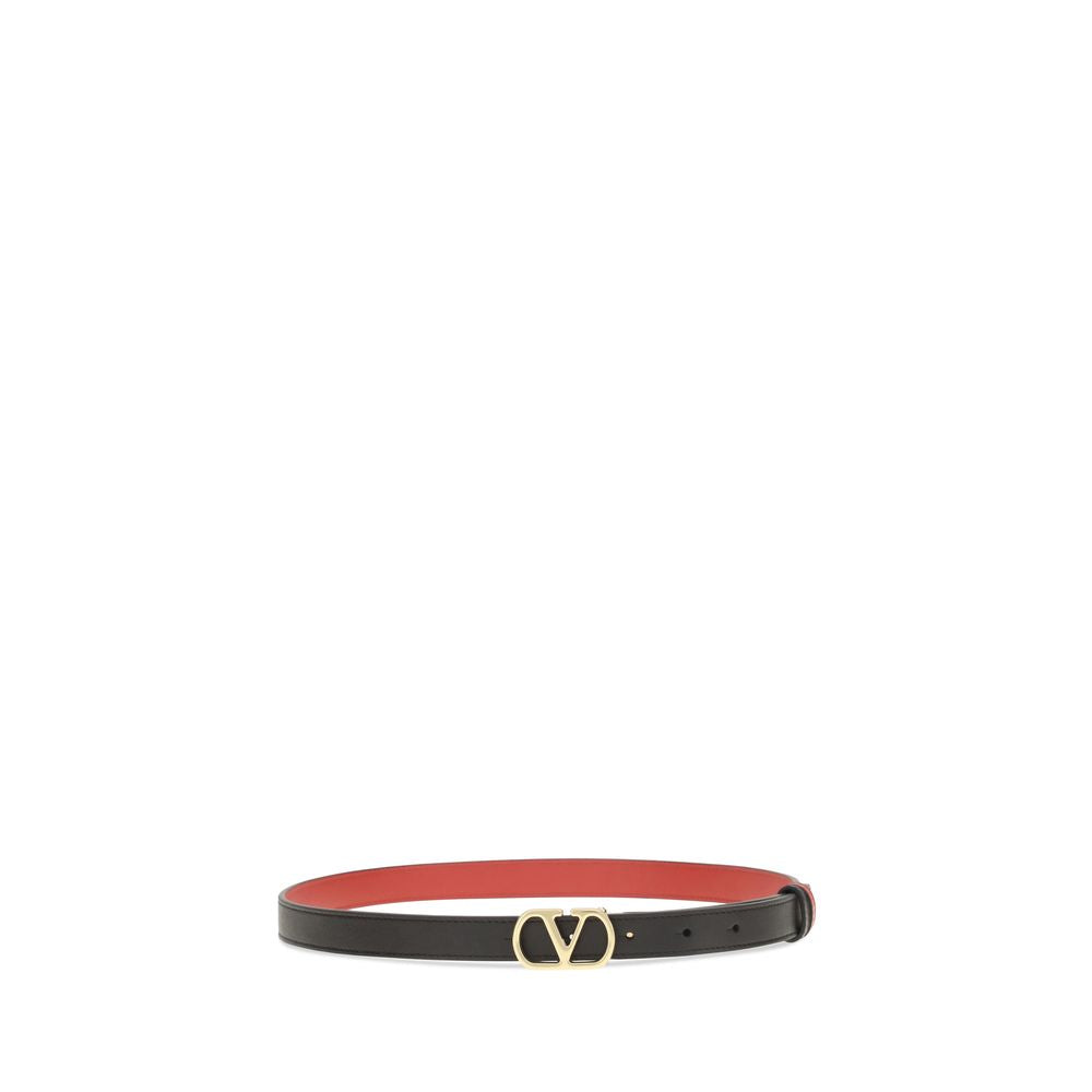 Valentino Garavani VLogo Black Reversible Calfskin Belt