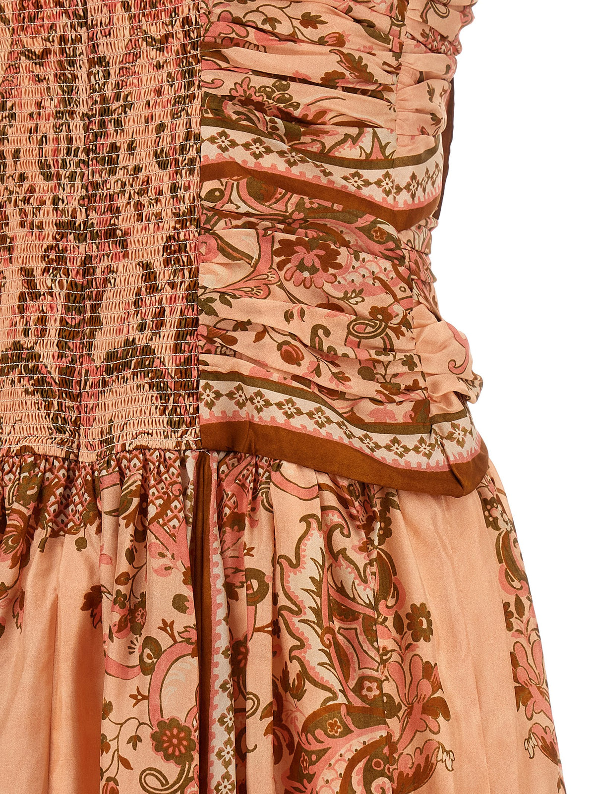 Zimmermann Abito Midi Aster Multicolore in Seta