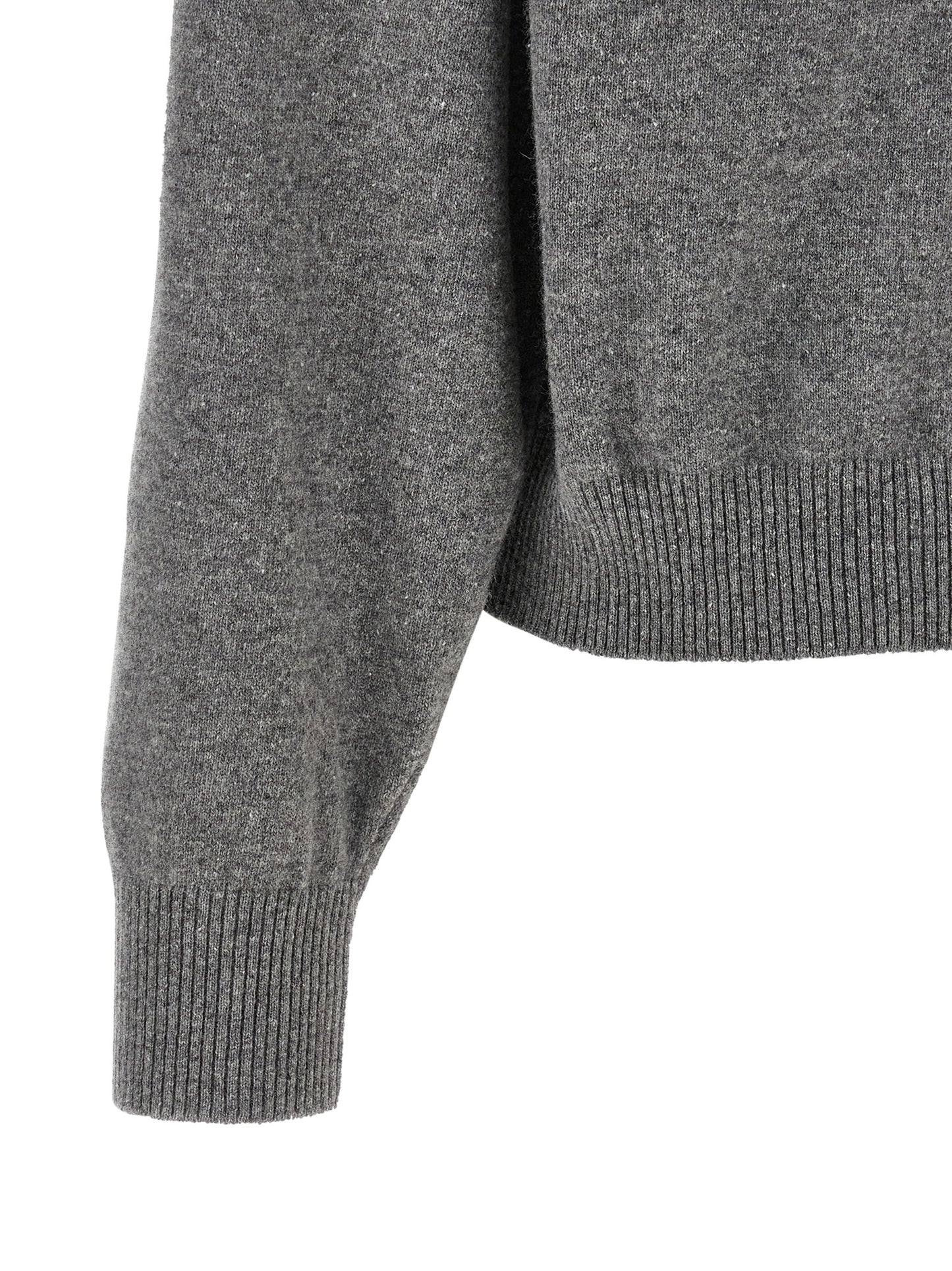 Alberta Ferretti Grauer Cardigan aus reiner Schurwolle