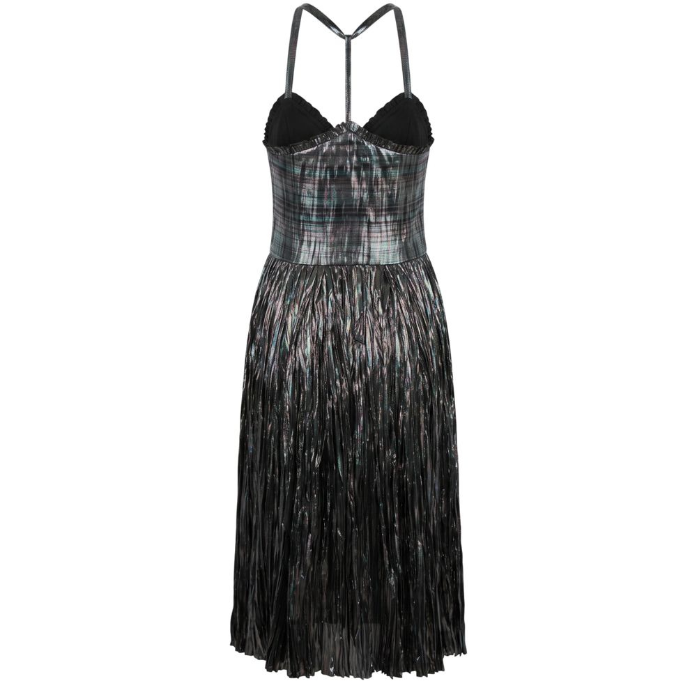 Trussardi Schwarzes Kleid mit Metallic-Details