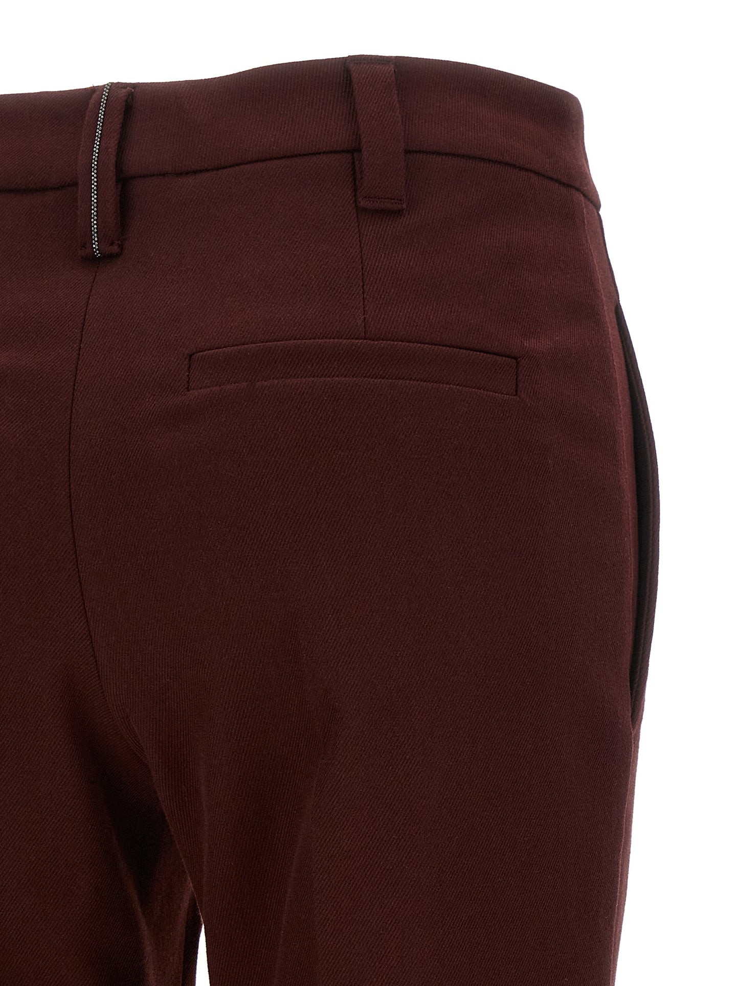 Brunello Cucinelli Bordeaux Baumwollhose im Casual-Look