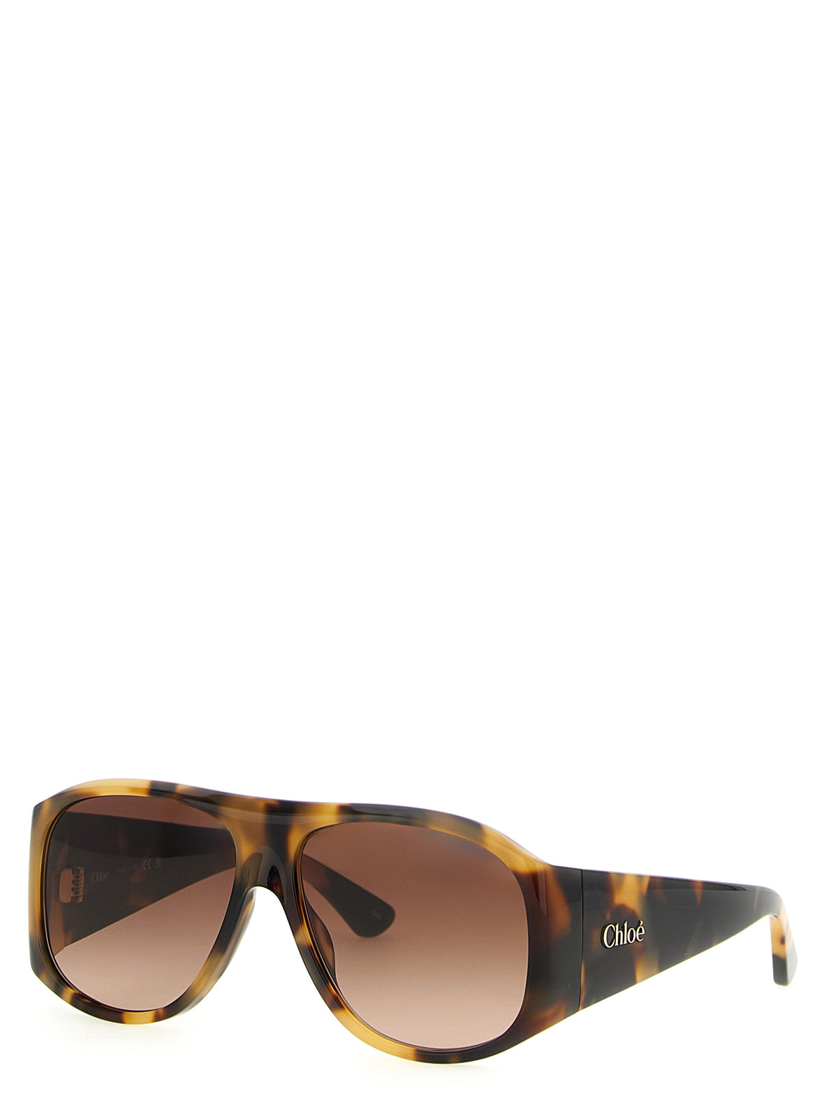 Chloé Occhiali da sole 60 marroni oversize in acetato riciclato