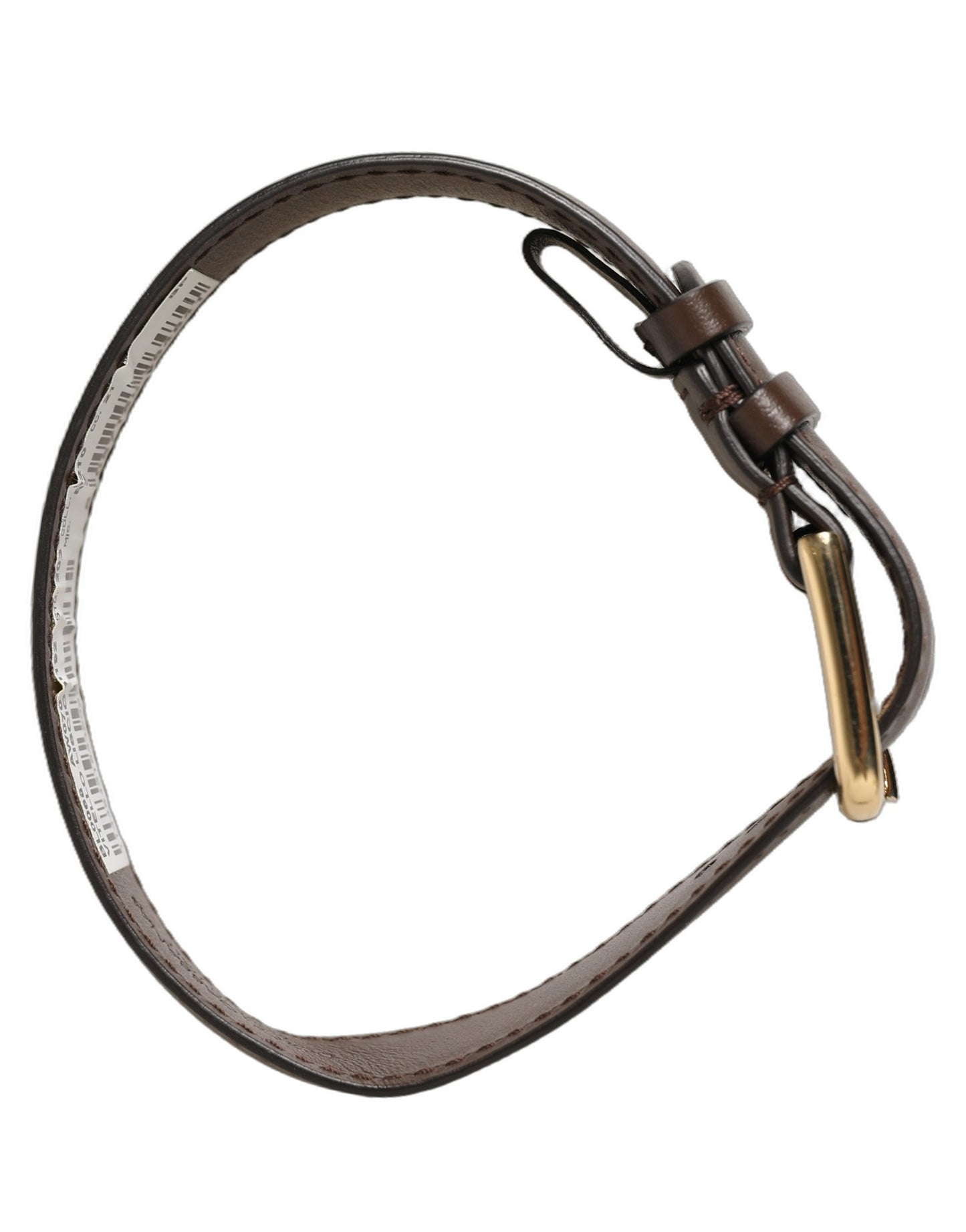 Dolce & Gabbana Armband aus braunem Kalbsleder mit goldener Schnalle