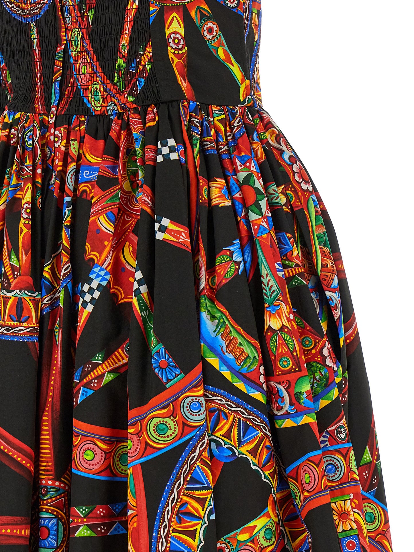 Dolce & Gabbana Mehrfarbiges Baumwoll-Maxikleid