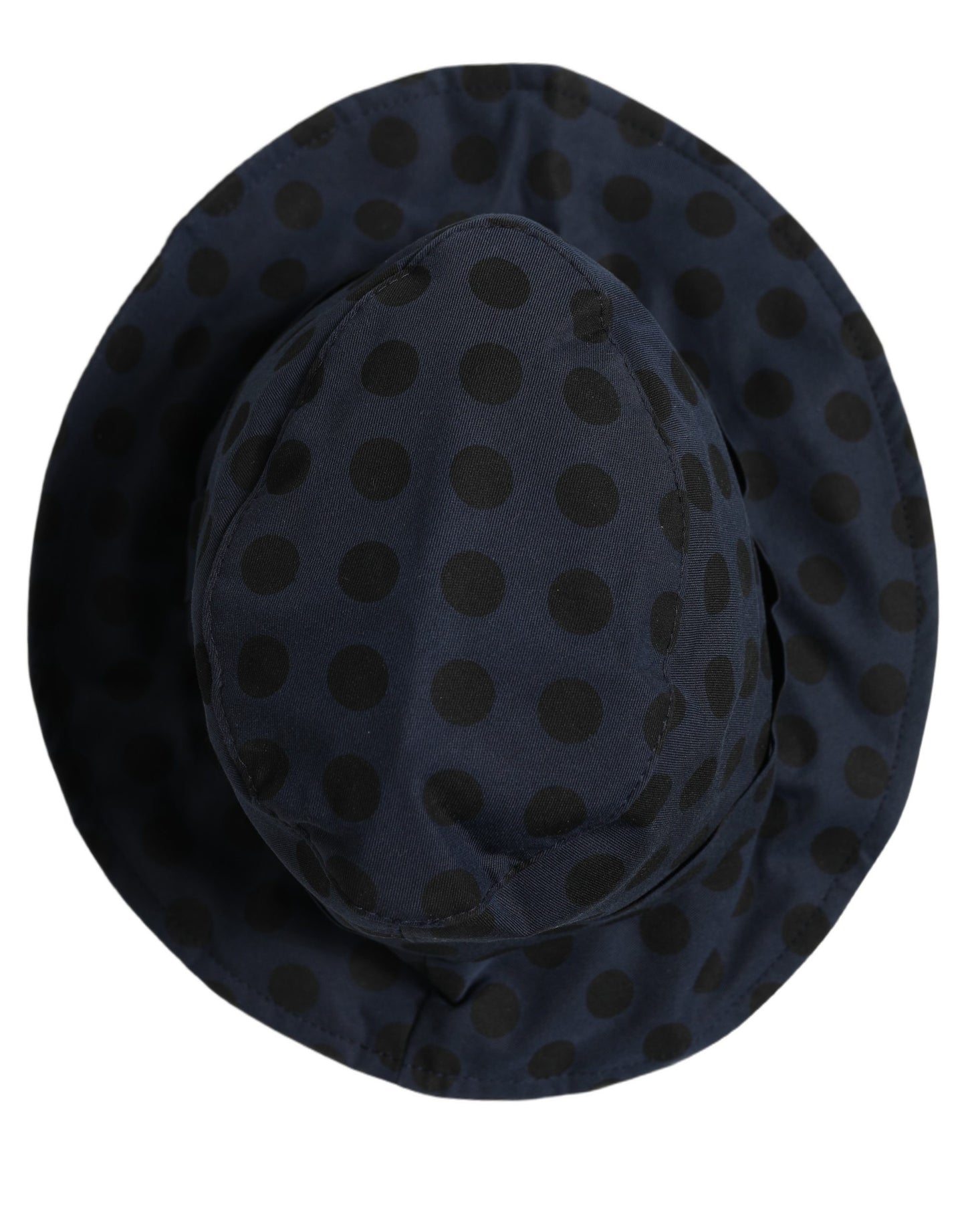 Dolce & Gabbana Blauer Schwarzer Polka Dot Baumwoll Bucket Hat