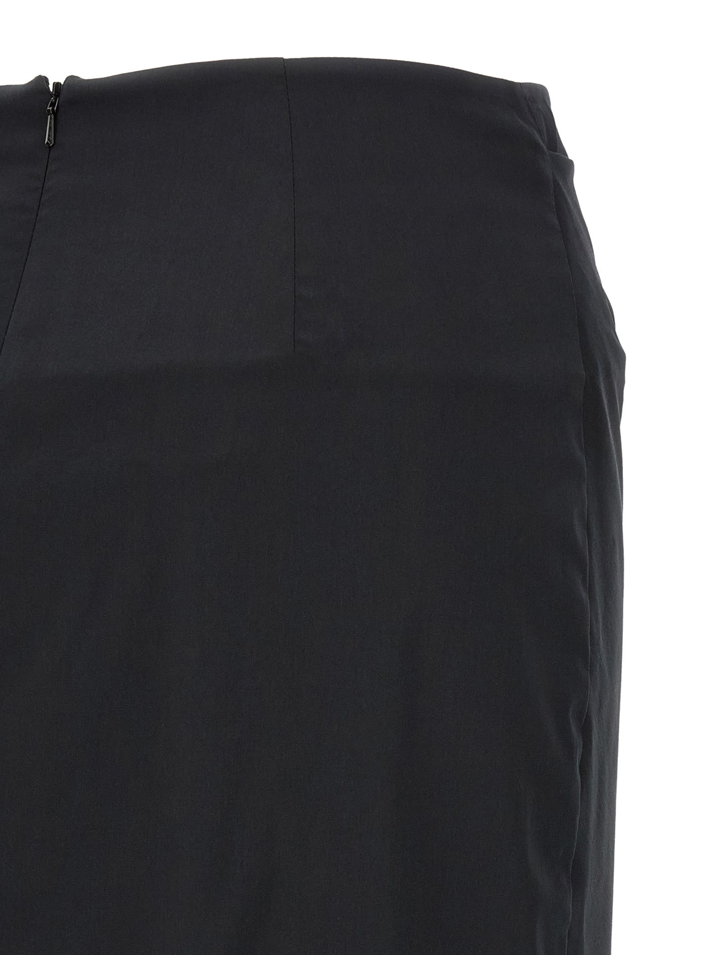 Max Mara Schwarzer Baumwoll-Midirock