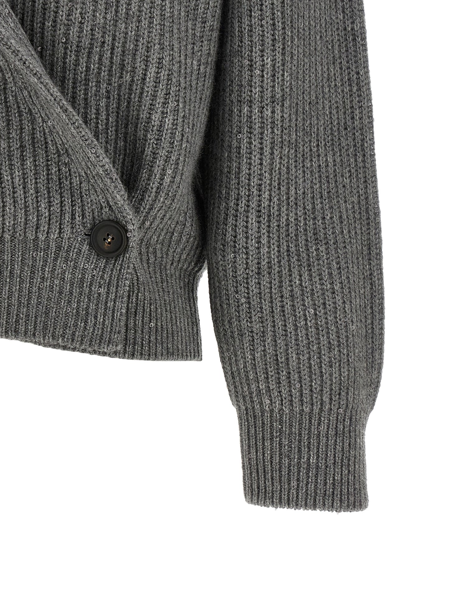 Brunello Cucinelli Grauer Kaschmir-Strickjacke