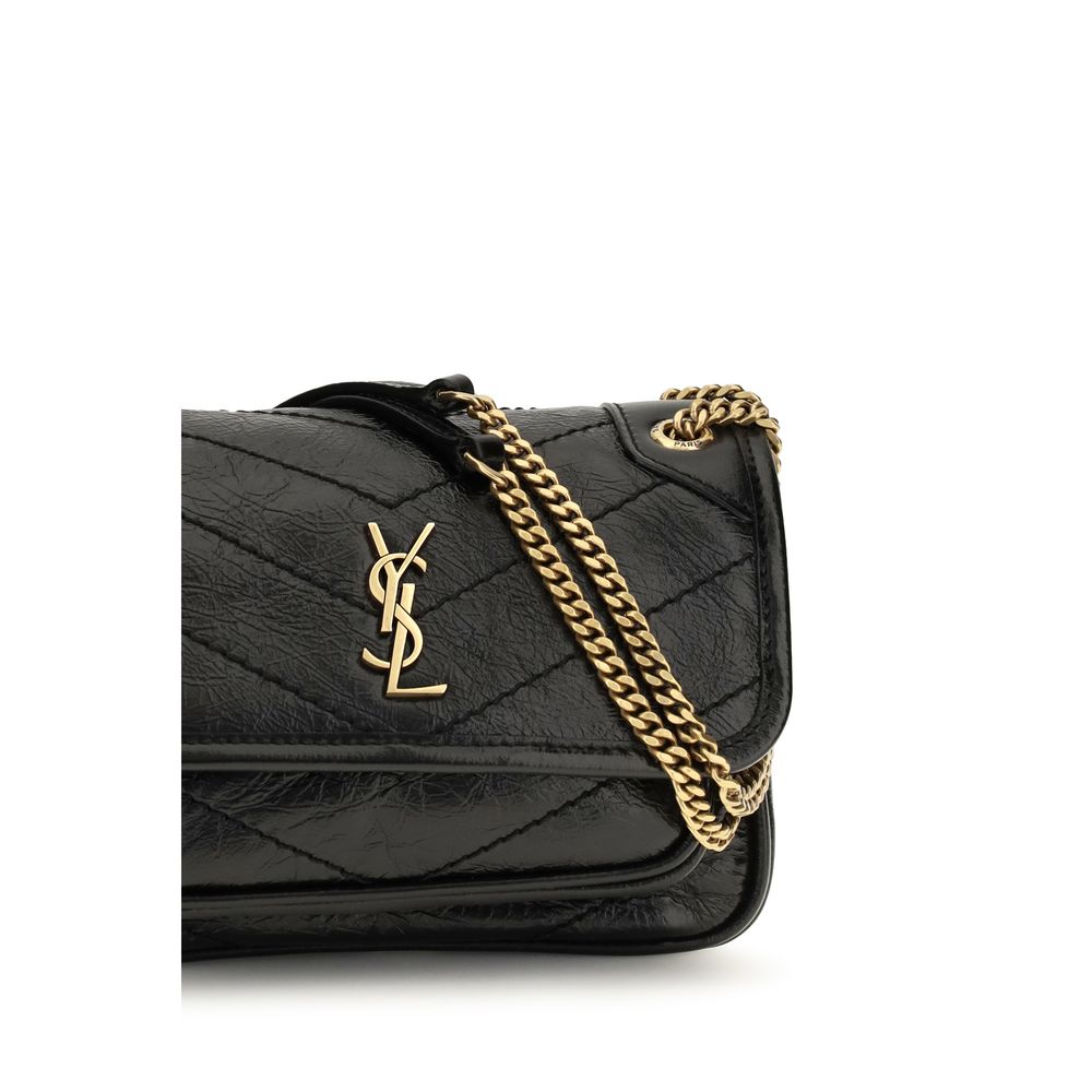 Saint Laurent Schwarze Niki Mini Kalbsleder-Schultertasche