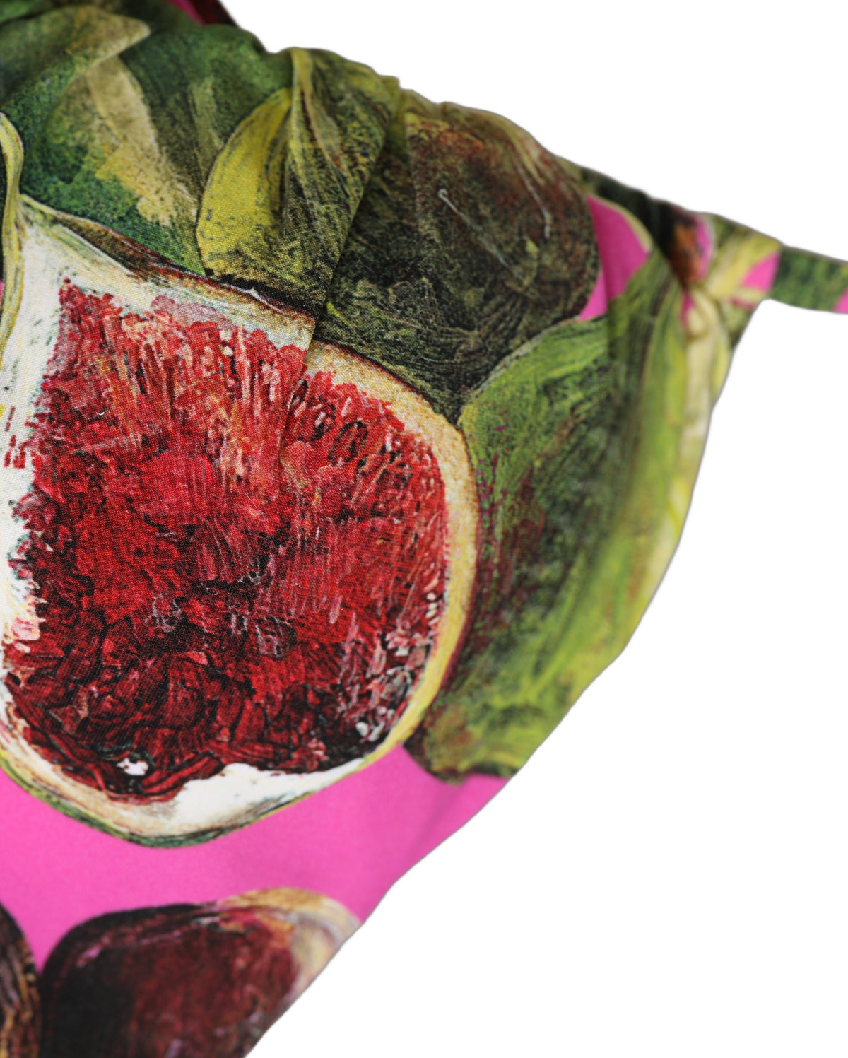 Dolce & Gabbana Top bikini triangolo imbottito fucsia con stampa fichi