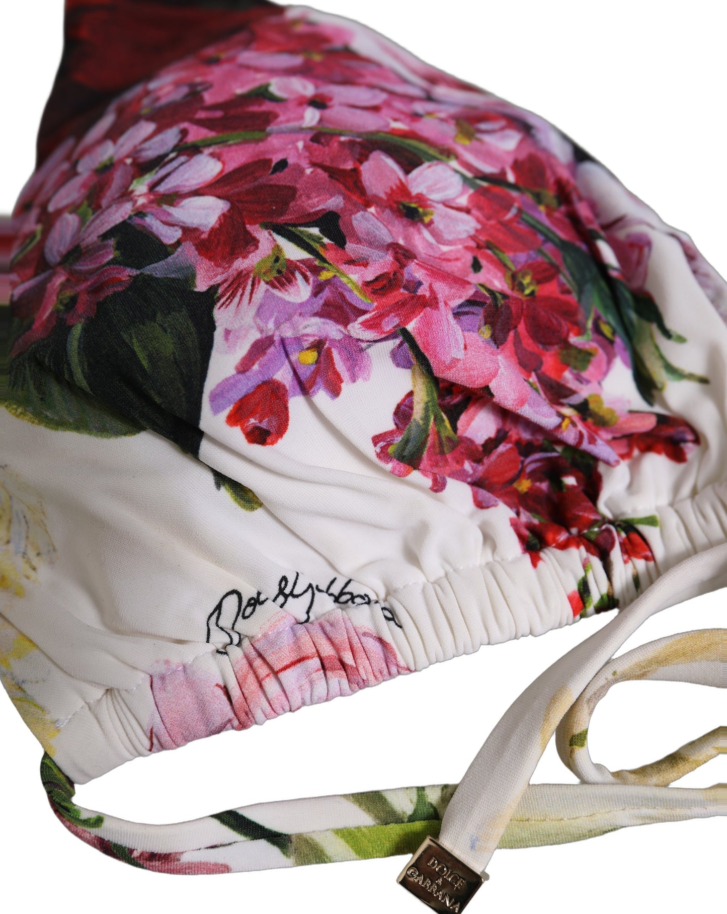 Dolce & Gabbana Weißer Bikini-Oberteil mit Blumenprint