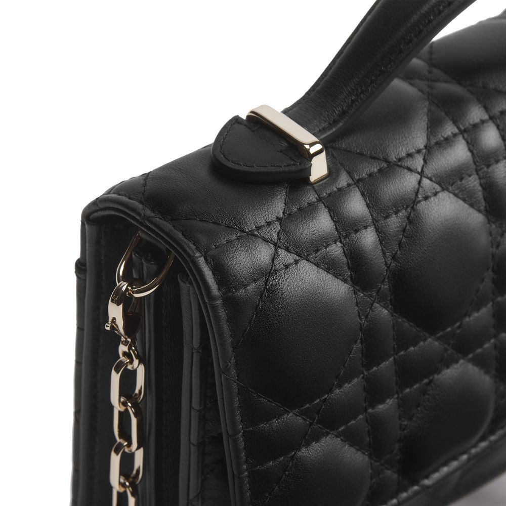 Dior Schwarze Leder Umhängetasche