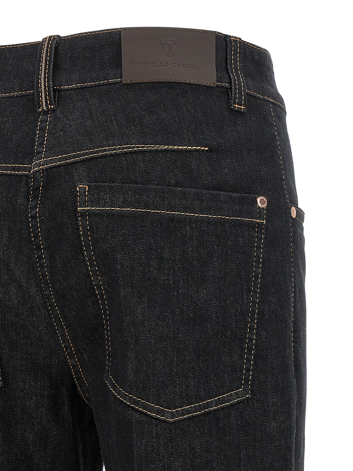 Brunello Cucinelli blu cotone -Jeans con ausgestelltem Bein