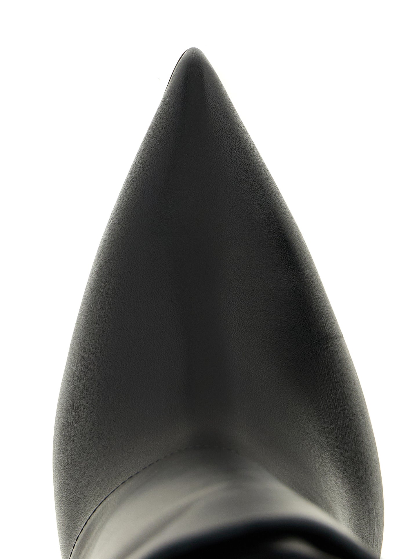 Balmain Schwarzes Kalbsleder Over-the-Knee